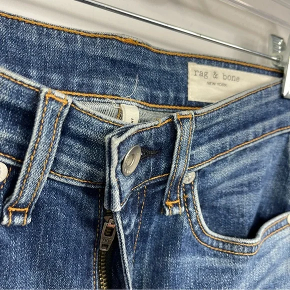 RAG & BONE Jeans Cate Step Hem Mid Rise Ankle Skinny in Hampton Size 24 - Picture 10 of 16